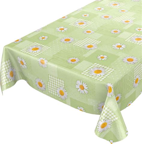 Anro Nappe Cir E En Toile Cir E Motif Camomille Vert Ronde Cm