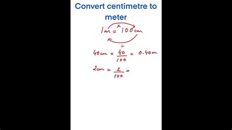 Convert Centimeter To Meters How To Convert Cm To M Youtube