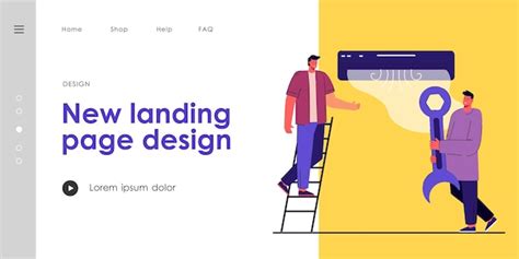 Homens Que Reparam O Sistema De Ar Condicionado Dois Personagens