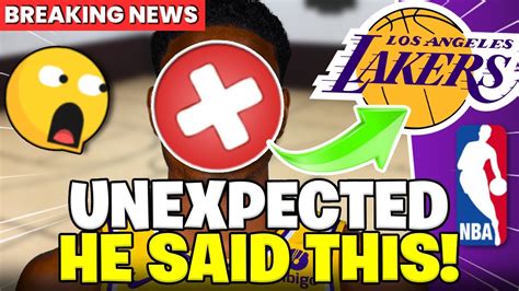 🚨 Surprising Confirmation The Lakers Say This About The Nba Los