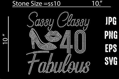 Sassy Classy 40 Fabulous Rhinestone Graphic By Vector Art · Creative