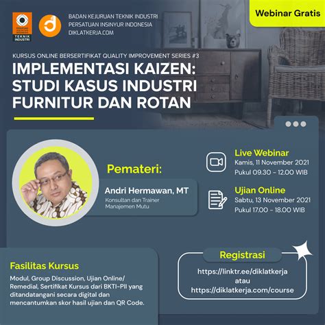 Free Webinar Quality Improvement Series Badan Kejuruan Teknik