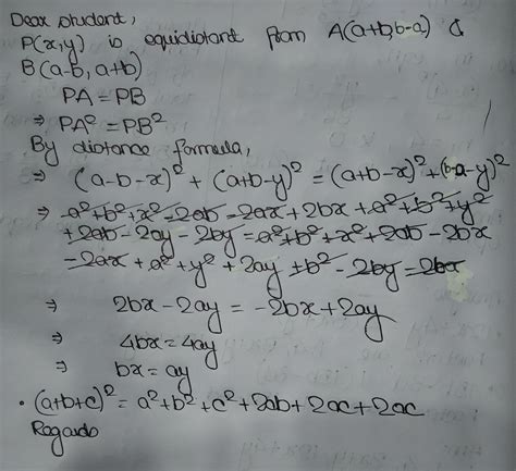 If The Point P X Y Is Equidistant From The Points A A B B A And B A