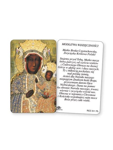 Our Lady Of Czestochowa Prayer Card Piety Stall