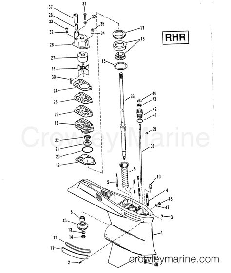 Gear Housing Drive Shaft Rhr Hole Water Pick Up Race Outboard