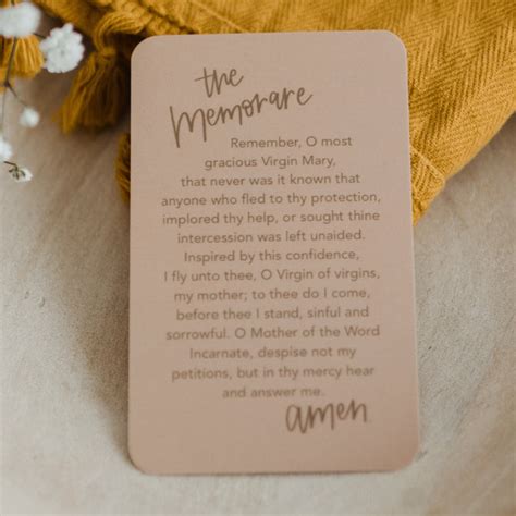 The Memorare Prayer Card – Crossroads Collective