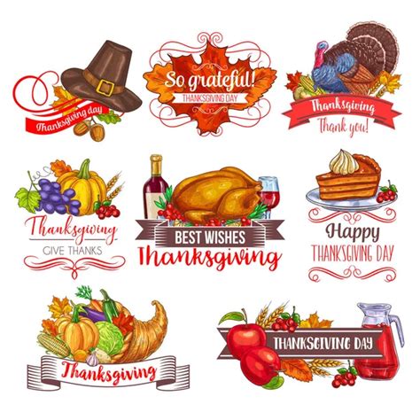 Thanksgiving Day Icons Clipart Vector Images Depositphotos