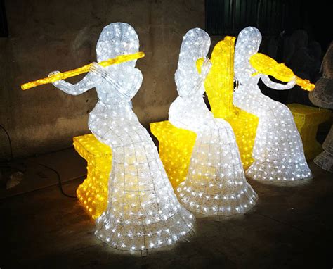 Acrylic LED Lighted Outdoor Christmas Angels | YanDecor