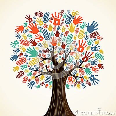 Isolated Diversity Tree Hands Vector Illustration Cartoondealer