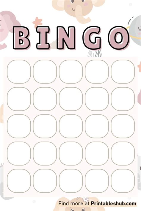 Printable Blank Baby Shower Bingo Templates Pdf Included Printables Hub