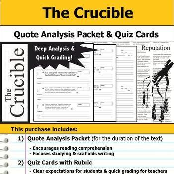 The Crucible Literary Analysis Unit By S J Brull TpT