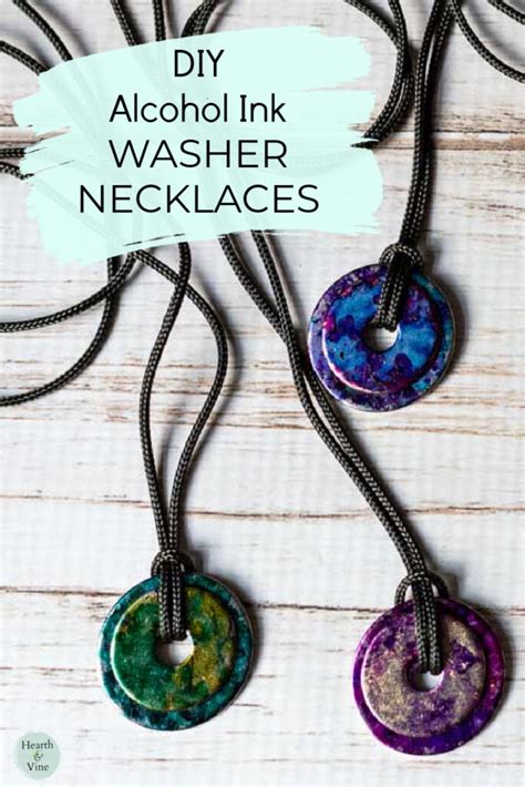 Alcohol Ink Washer Necklace Tutorial Hearth And Vine