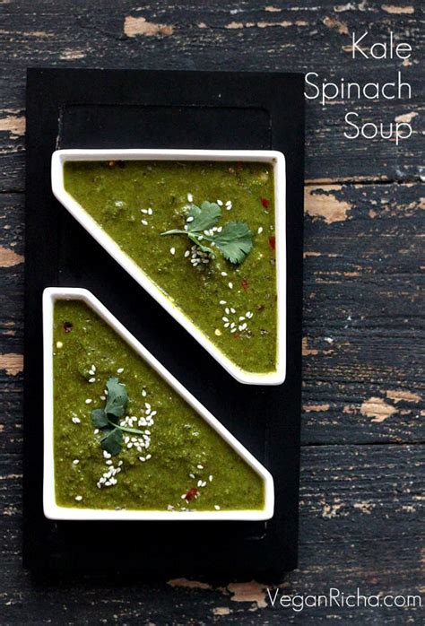 Kale Spinach Ginger Miso Soup Vegan Glutenfree Recipe Vegan Richa