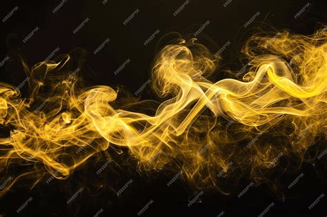 Premium Photo Abstract Yellow Smoke On Black Background