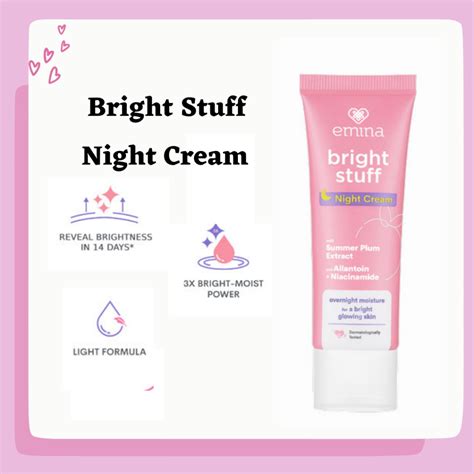 Jual Emina Bright Stuff Night Cream 20g Pelembab Wajah Shopee Indonesia