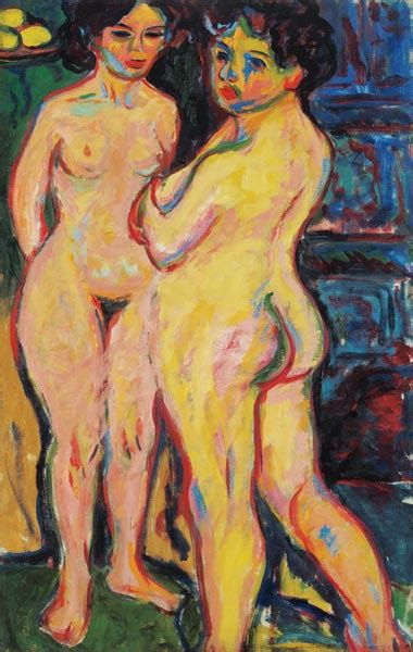 Stehende Nackte M Dchen Am Ofen Ernst Ludwig Kirchner Als Kunstdruck