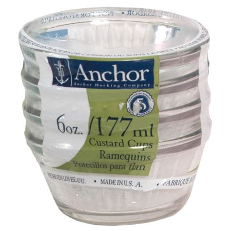 Anchor Hocking Glass Custard Cups, 6 oz, 4 piece