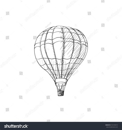 Doodle Hot Air Balloon Isolated On Stock Illustration 316199414 Shutterstock