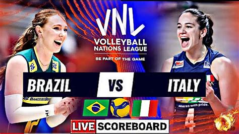 Brazil Vs Italy Live Score Update Today Match Vnl Fivb Volleyball