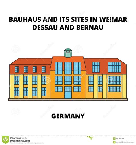 L Nea Concepto De La Unesco Alemania De Dessau Del Bauhaus Del Icono