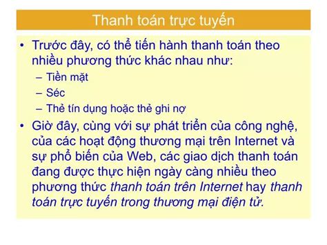 PPT Thanh toán trực tuyến PowerPoint Presentation free download ID