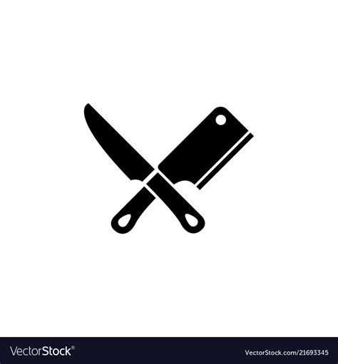 Meat Cutting Knives Butcher Tools Flat Royalty Free Vector