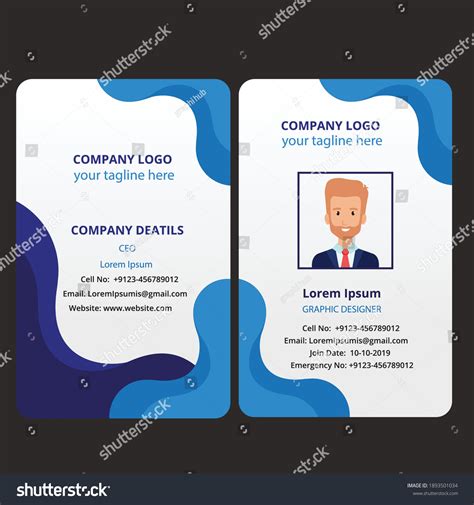 Clean And Modern Employee Id Card Design Royalty Free Stock Vector