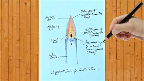 How To Draw Different Zones And Labels Of Candle Flame Candle Flame Diagram Class 8 Youtube