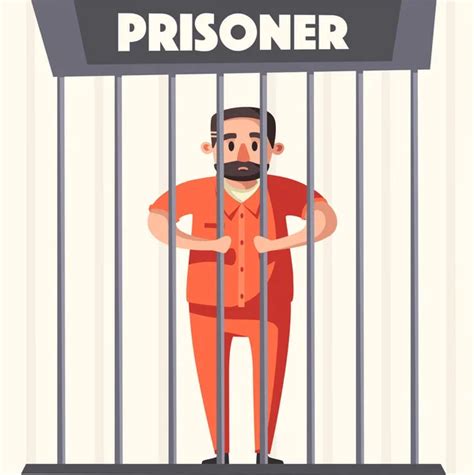 Prison with prisoner. Character design. Cartoon vector illustration ...