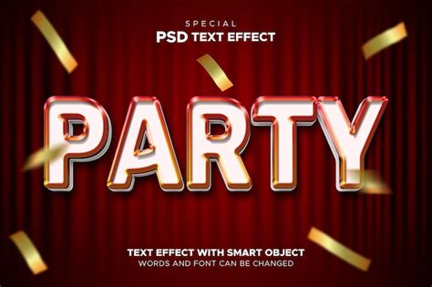 Effet De Texte Partie 3d Objet Intelligent Gras PSD Premium