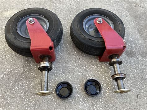 2 Zero Turn Mower Casters Yokes Posts Front Tires Left Right