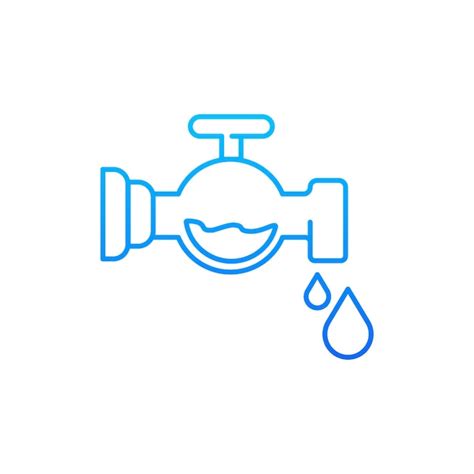 Icono De Gota De Agua Del Grifo Vector Premium