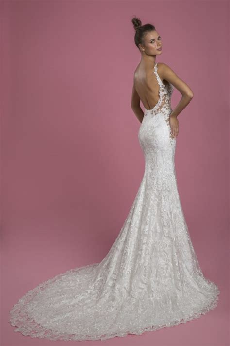 Sleeveless V Neck Lace Sheath Wedding Dress Kleinfeld Bridal