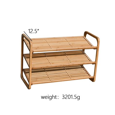 Tier Natural Bamboo Shoe Rack Stackable Storage Shelf With Multi