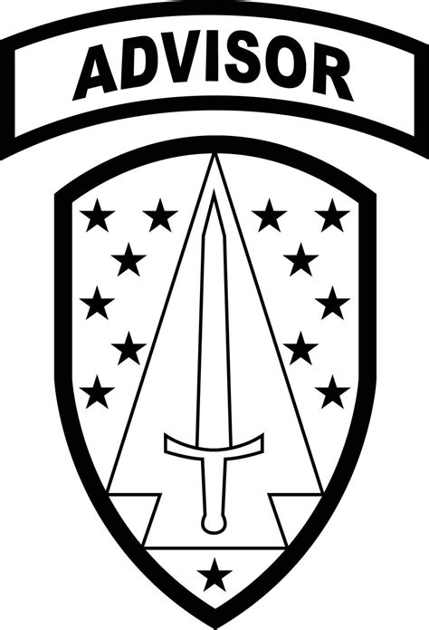 Artstation Us Army Security Force Assistance Brigade Patch Vector File Black White Vector