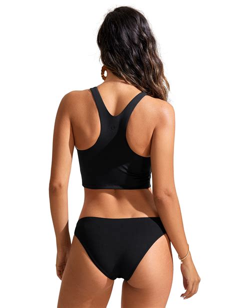 Womens Racerback Bikini Tops Quick Dry Modest Swimsuit