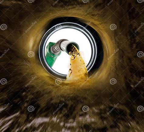 Refilling Fuel View From Inside Of Gas Tank Stock Image Image Of