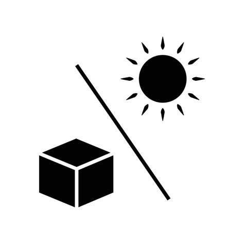 Box Glyph Icon Illustration With Sun And Slash Suitable For Keep Way