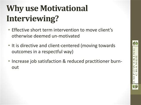 Stages Of Motivational Interviewing