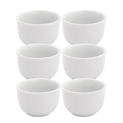 6 Tigelas 350ml Porcelana Ceramica Branca Açai E Caldos para porçao