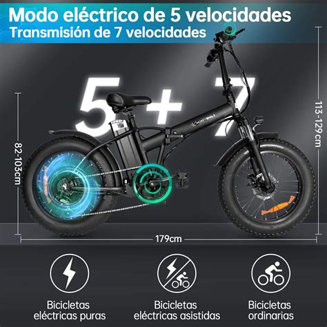 Bicicleta Eléctrica Plegable Honey Whale F6 Negro HONEY WHALE