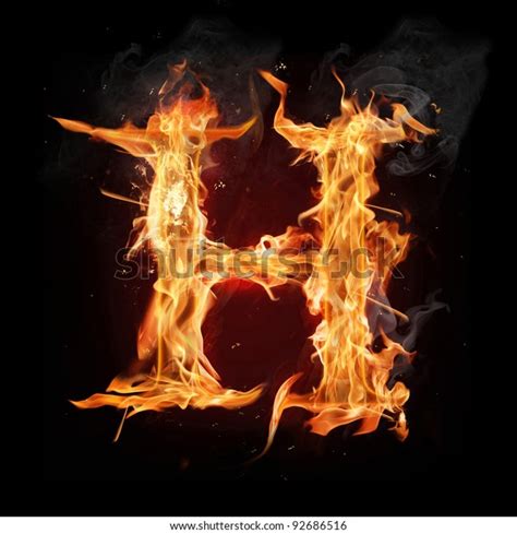 Fire Alphabet Letter H Stock Photo (Edit Now) 92686516