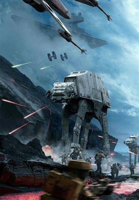 Star Wars Battle Scene with AT-ATs and Other Vehicles