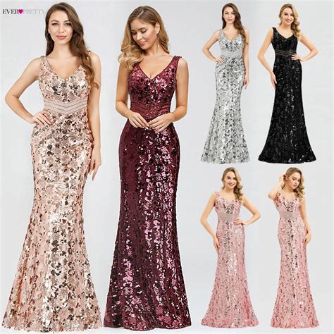 Ever Pretty Vestidos Noite Sensuais Vestido Longo Com Lantejoulas