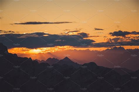 Beautiful sunset in the alps containing alps, sunset, and sunrise ...