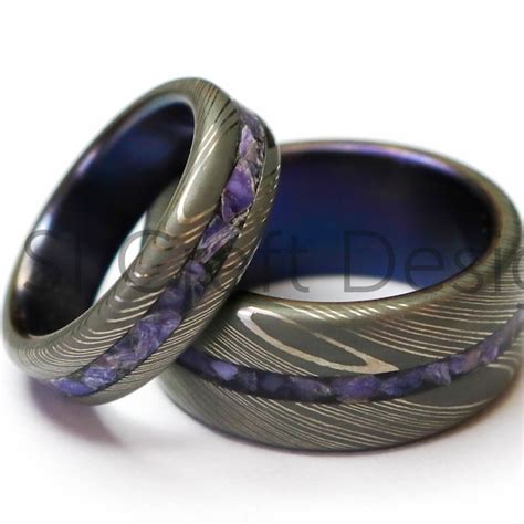 Titanium Damascus Ring - Etsy