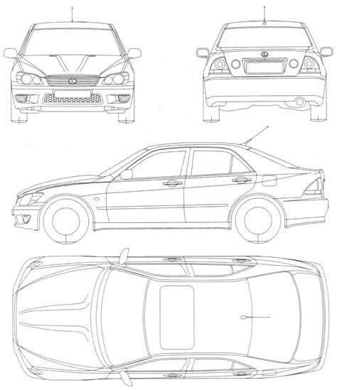 Lexus Sc400 1992 Blueprints Vector Drawing Lexus Rx 300 Blueprint