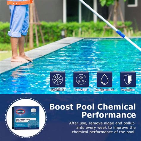 Swimming Pool Chlorine Tablets Multipurpose Cleansing Effervescent