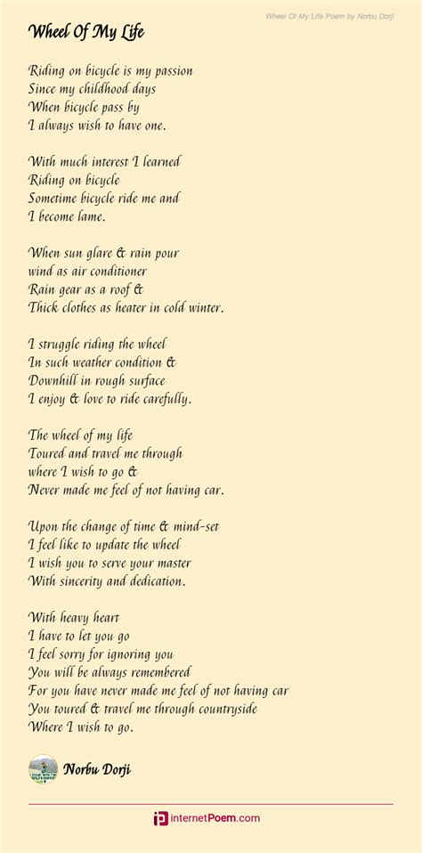 Wheel Of My Life Poem By Norbu Dorji