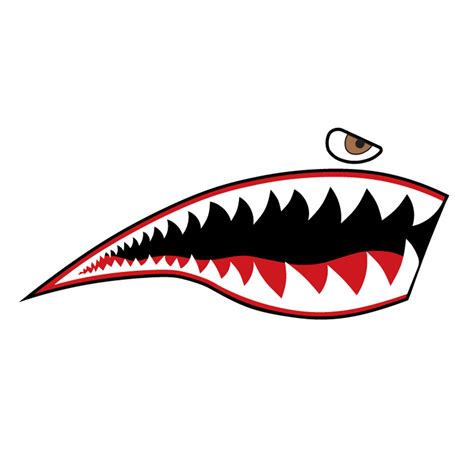 Shark Mouth Teeth Nose Art Military Aircraft Decal SM-01